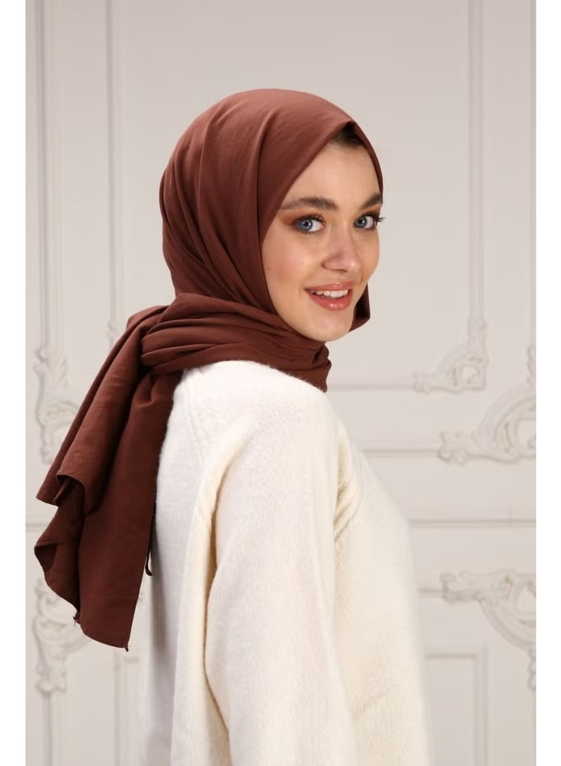 Naciye Sultan Cotton Jazz Shawl Chocolate - Image 2